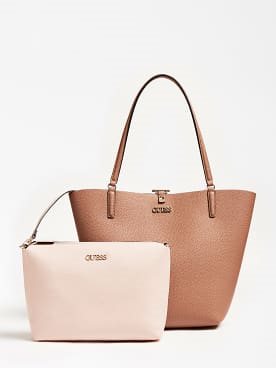 GUESS Alby Pochette Shopper Taupe Blush Handbag Alza.cz