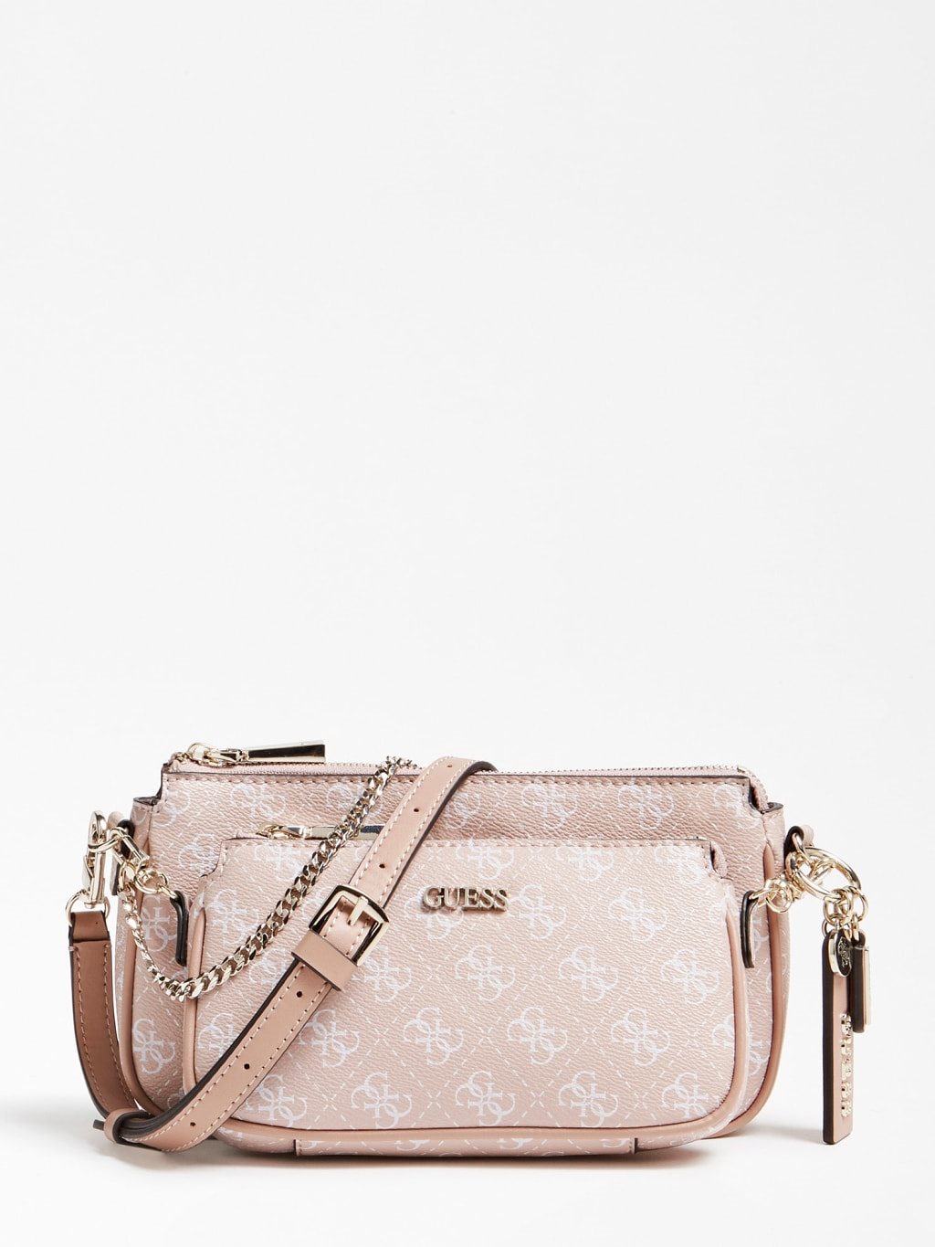 GUESS Arie Crossbody 4g Logo All Over Rose Handbag Alza.cz