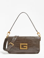 GUESS Brightside Croc Print Bag - Espresso - Handbag
