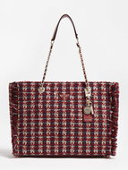 GUESS Cessily Tweed Shopper - Merlot - Handbag