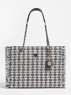 GUESS Cessily Tweed Shopper - White - Handbag