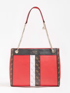 GUESS Katey Logo Strip Handbag - Red Multi - Handbag