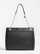 GUESS Katey Two-Tone Strip Handbag - Black - Handbag
