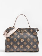 GUESS Uptown Chic Logo Handbag - Brown - Handbag