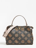 GUESS Uptown Chic Logo Handbag - Brown - Handbag