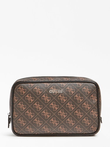 GUESS Vezzola 4g Logo Vanity Bag - Brown - Make-up Bag - Main image