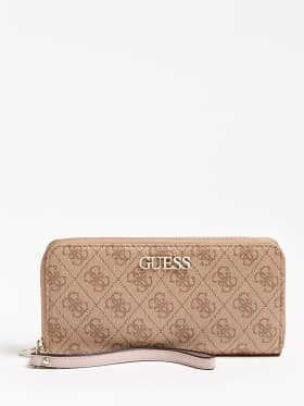 GUESS Alby All-Over 4g Logo Wallet - Brown - Wallet - Main image