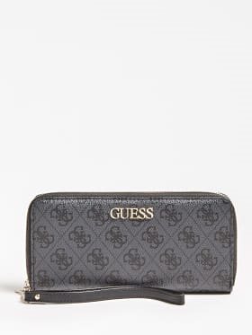 GUESS Alby All-Over 4g Logo Wallet - Coal - Wallet - Main image
