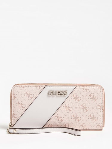 GUESS Camy 4g Logo Colour-Block Wallet Striped - Blush Multi - Wallet - Main image
