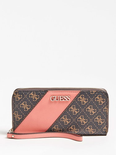 GUESS Camy 4g Logo Colour-Block Wallet Striped - Brown Multi - Wallet - Main image
