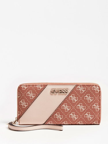 GUESS Camy 4g Logo Colour-Block Wallet Striped - Cinnamon Multi - Wallet - Main image