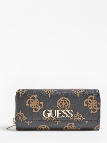 GUESS Uptown Chic Logo Maxi Wallet / Large Clutch Organizer - Brown - Wallet - Main image