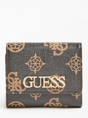 GUESS Uptown Chic Logo Mini Wallet / Small Trifold - Brown - Wallet - Main image