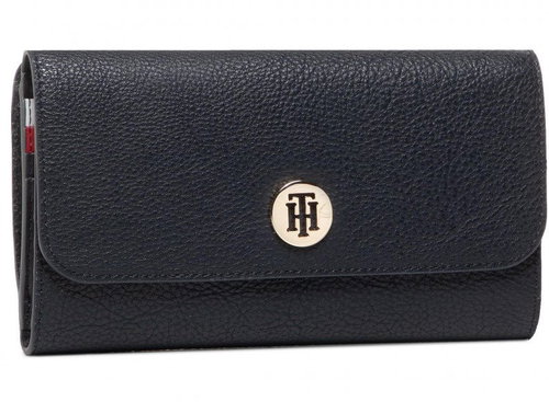 TOMMY HILFIGER The Core Large Flap Wallet AM0AM08493 Navy Blue - Wallet - Main image