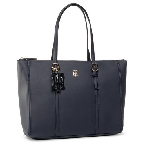 TOMMY HILFIGER The Chic Tote AW0AW07986 Navy Blue - Handbag - Main image