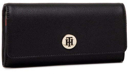 TOMMY HILFIGER Honey Large Flap Wallet AW0AW08006 Black - Wallet - Main image