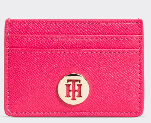 TOMMY HILFIGER Classic Saffiano Card Holder, Pink - Wallet - Main image