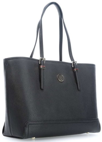 TOMMY HILFIGER Honey Medium Tote AW0AW04547 Black - Handbag - Main image