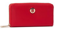 TOMMY HILFIGER Poppy Large Zip-Around Solid Wallet AW0AW08009 Red - Wallet