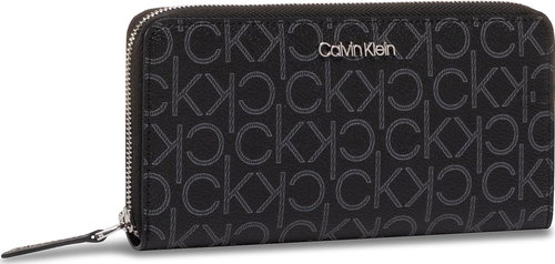 CALVIN KLEIN Logo Zip-Around Wallet K60K6065600GJ Black Mono Mix - Wallet - Main image