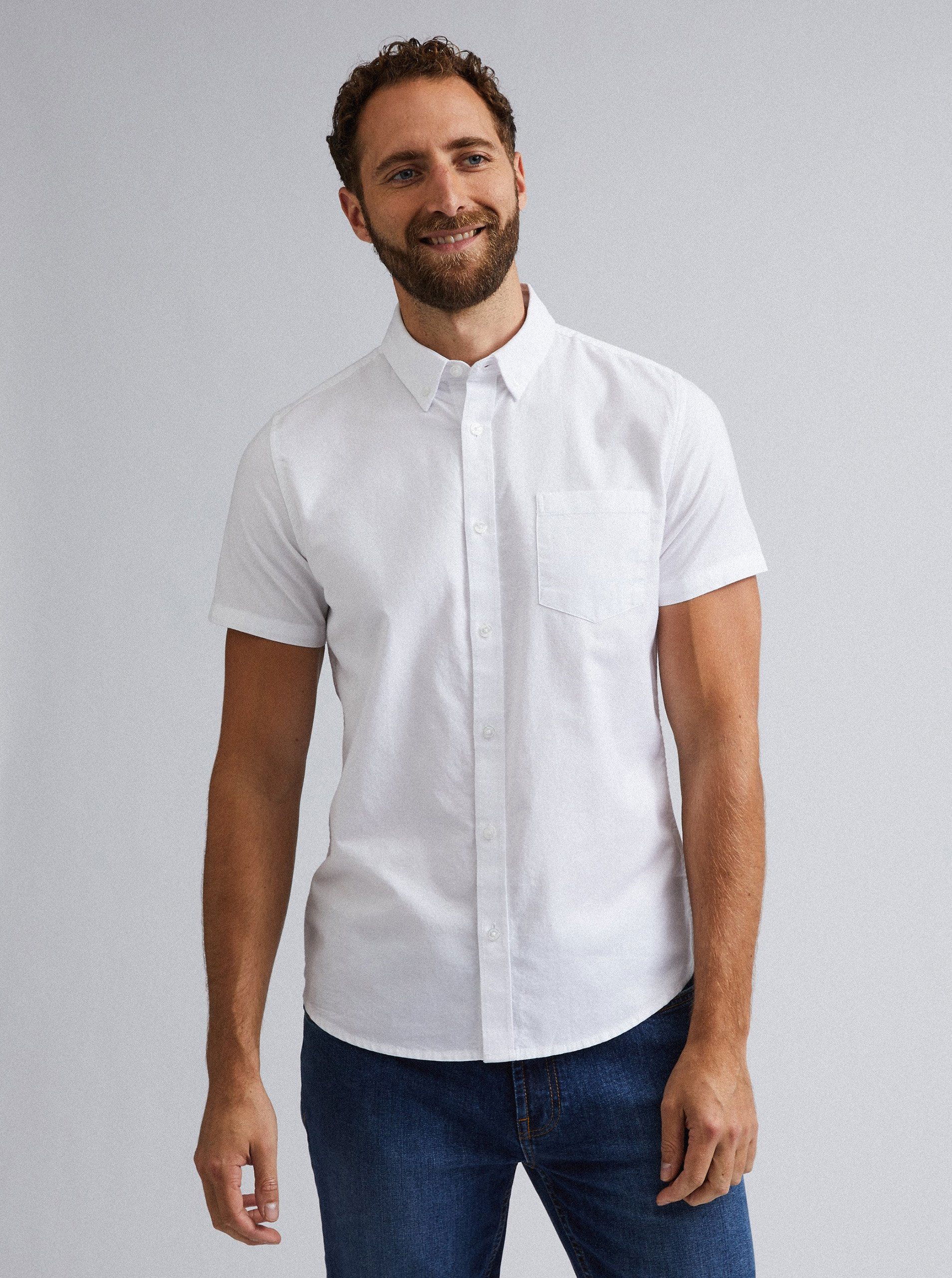 White short sleeve shirt Burton Menswear London Shirt Alza.cz