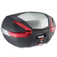 GIVI V47N Topcase 47L Monokey Black with Red Reflectors and a Partially Aluminium Lid - Motorcycle Case