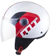 MT HELMETS Street Metro (white pearl / silver / red, size M) - Motorbike Helmet