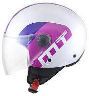MT HELMETS Street Metro (white pearl / silver / purple, size M) - Motorbike Helmet