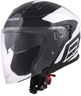 CASSIDA Jet Tech Corso, (Black/White, Size S) - Motorbike Helmet