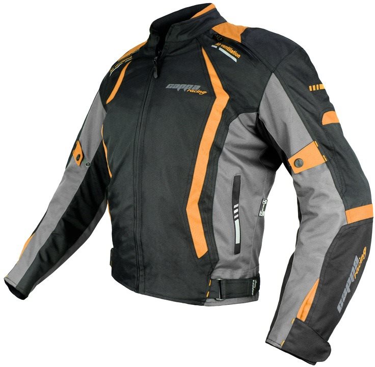 Cappa Racing AREZZO Textile Black Orange M Motorcycle Jacket