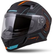 CASSIDA Integral 3.0 Turbohead, (Black Matte/Orange/Blue, Size M) - Motorbike Helmet
