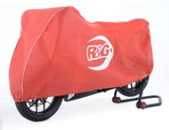 R&G Superbike/Street prodyšná vnitřní plachta červená/bílá - Motorbike Cover