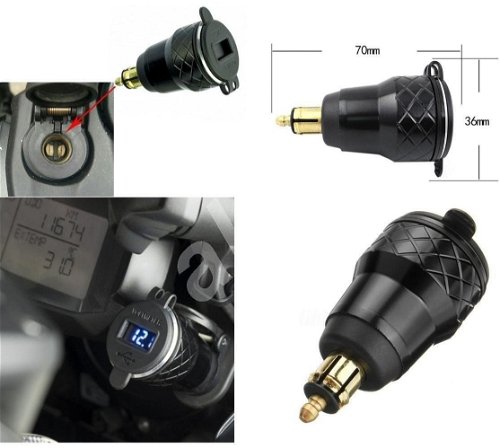 2x USB Socket - Charger DIN HELLA - USB Motorbike Plug