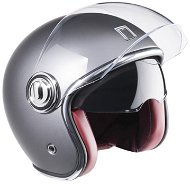 NOX PREMIUM Helmet HERITAGE, (silver matt, size L) - Motorbike Helmet