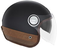 NOX HERITAGE (black matt, brown leather, size L) - Motorbike Helmet