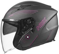 NOX N128 (matte black, pink, size L) - Motorbike Helmet