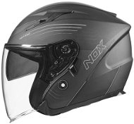 NOX N128 (matte black, titanium, size S) - Motorbike Helmet