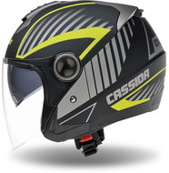 CASSIDA MAGNUM (black matt/grey/fluo yellow, size S) - Scooter Helmet