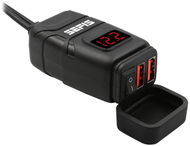 SEFIS UN10 2x USB nabíječka / zásuvka s voltmetrem moto baterie - USB zásuvka na motorku