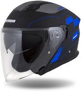 CASSIDA přilba Jet Tech RoxoR (černá matná/modrá/šedá/bílá) 2023 L (59 až 60 cm) - Motorbike Helmet