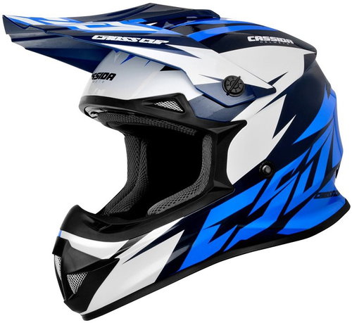 CASSIDA Cross Cup Two Blue/Dark Blue/White - Motorbike Helmet - Main image