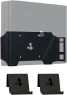 4mount - Wall Mount for PlayStation 4 Pro, Black + 2x Controller Mount - Game Console Stand