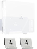 4mount - Wandhalterung für PlayStation 4 Pro Weiss + 2x Controller-Wandhalterungen - Ständer für Spielkonsole