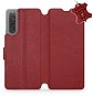 Kožené Mobiwear flip na Sony Xperia 10 V – Tmavočervené – L_DRS - Puzdro na mobil
