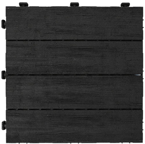 MULTY HOME Tiles ARISTA Wood 30 × 30 cm, anthracite, rubber - Plastic Tiles - Main image