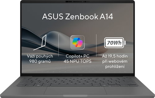 ASUS Zenbook A14 UX3407QA-OLED306W Iceland Gray celokovový - Notebook - Hlavní obrázek