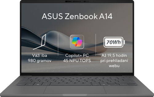 ASUS Zenbook A14 UX3407QA-OLED267W Iceland Gray celokovový - Notebook - Hlavný obrázok