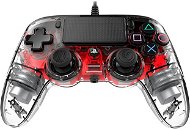 Nacon Wired Compact Controller PS4 - průhledný červený - Gamepad