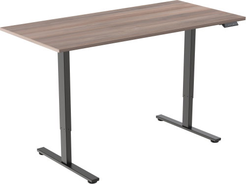 AlzaErgo Table ET2 Core Black + Grey Oak Laminate Top - Height Adjustable Desk - Main image