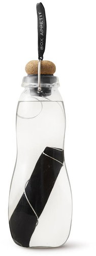 BLACK + BLUM Water Bottle with Binchotan Eau Good, Glass, 600ml, Black - Drinking Bottle - Main image